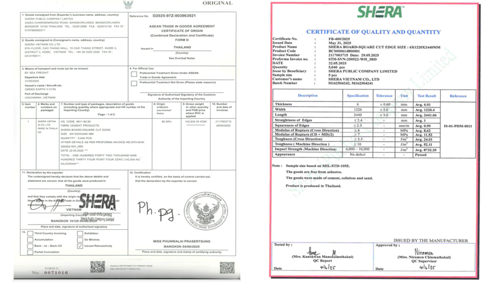 CO, CQ, tấm xi măng giả gỗ