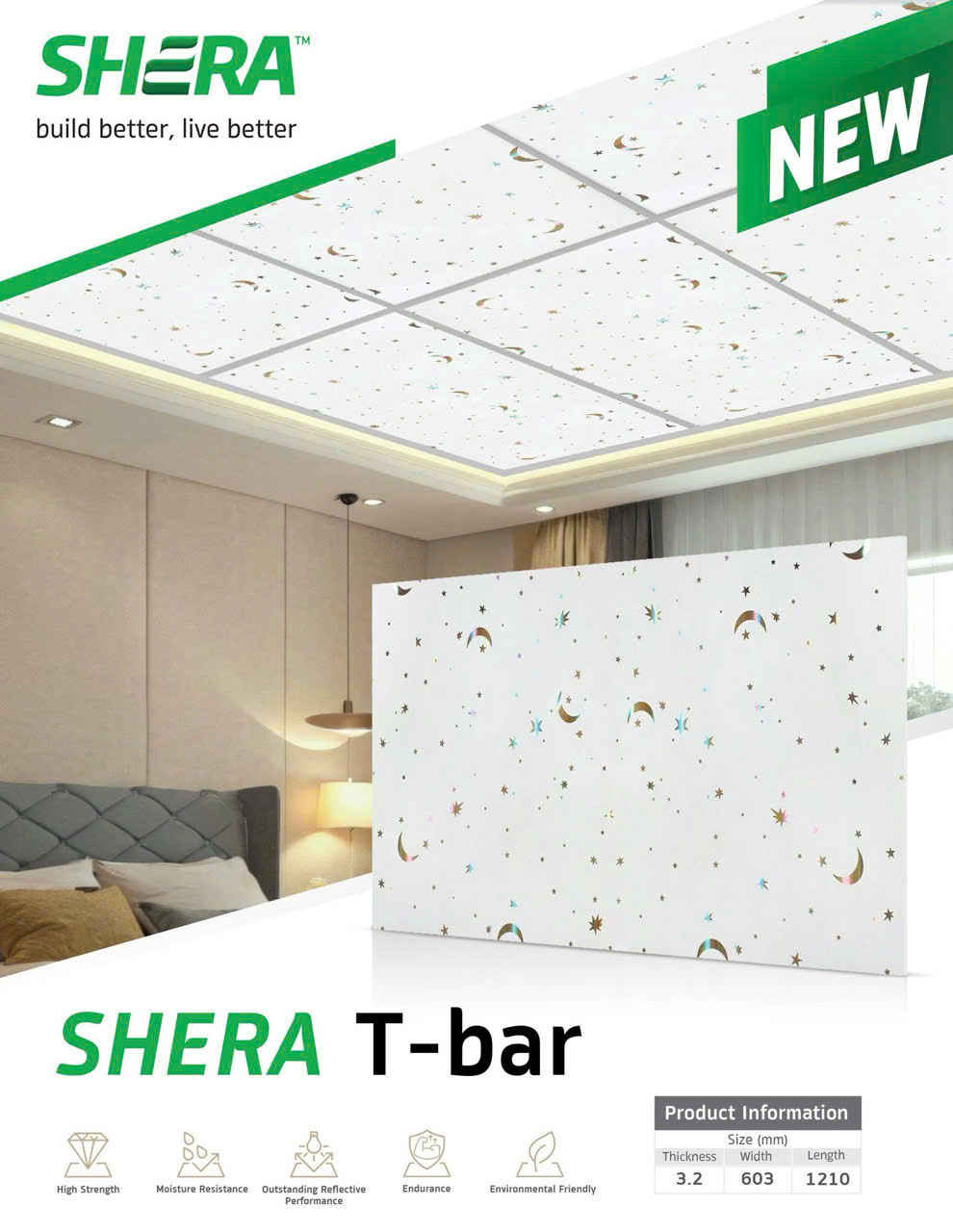 Tấm Cemboard 3.2mm Làm Trần Thả - SHERA Thái Lan Tấm Cemboard 3.2mm