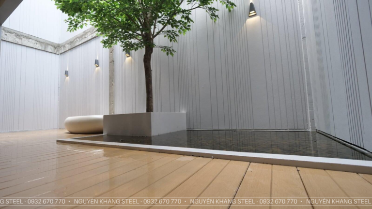 Tấm xi măng giả gỗ hèm khóa