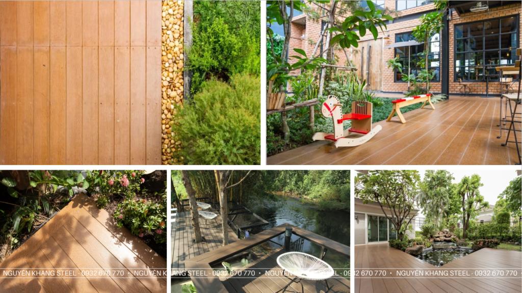 Tấm xi măng giả gỗ lót sàn ngoài trời