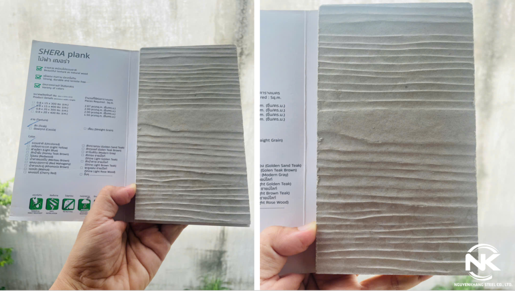 Tấm xi măng giả gỗ ốp tường