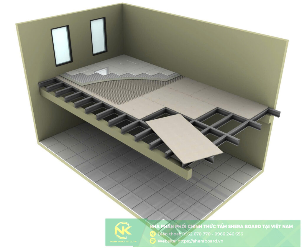 Làm gác lửng phòng trọ bằng tấm cemboard