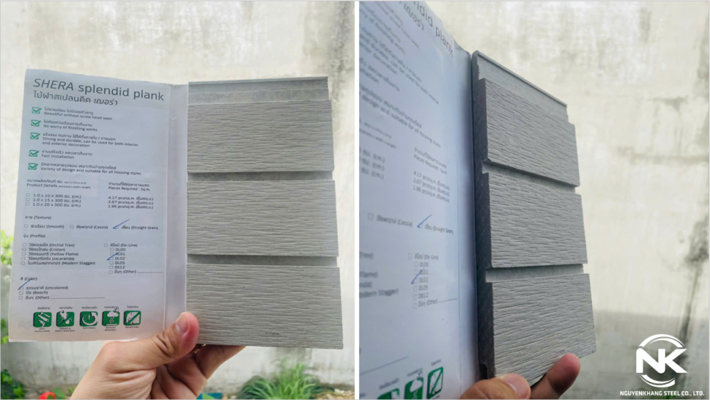 Tấm Cemboard giả gỗ hèm âm dương