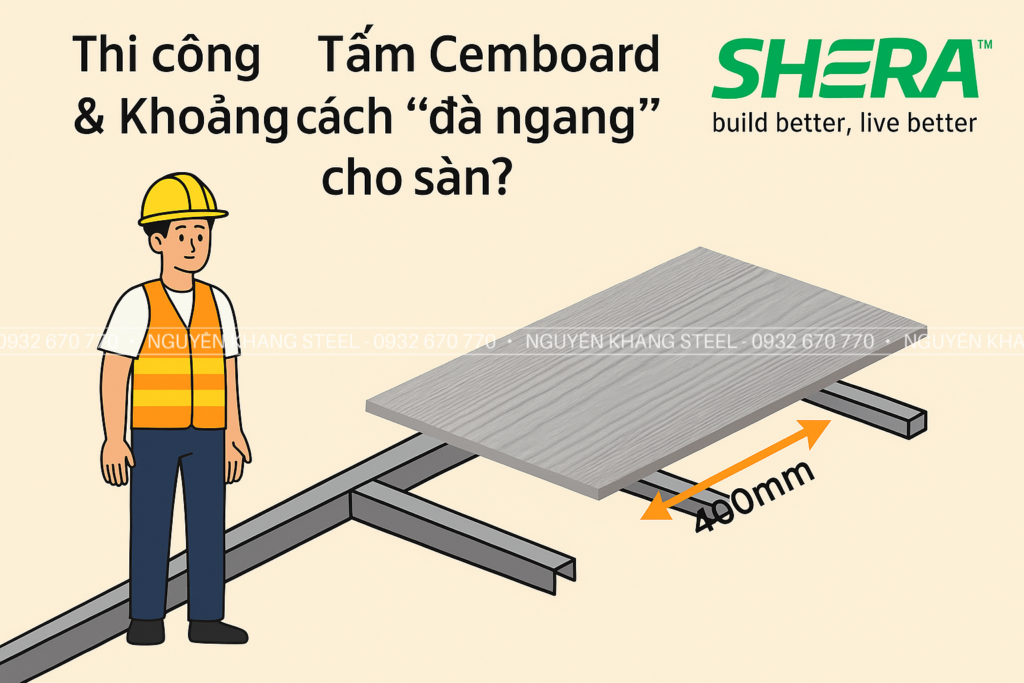 Khoảng Cách "Đà Ngang" Bao Nhiêu? Khi Thi Công Tấm Cemboard Lót Sàn Tấm Cemboard