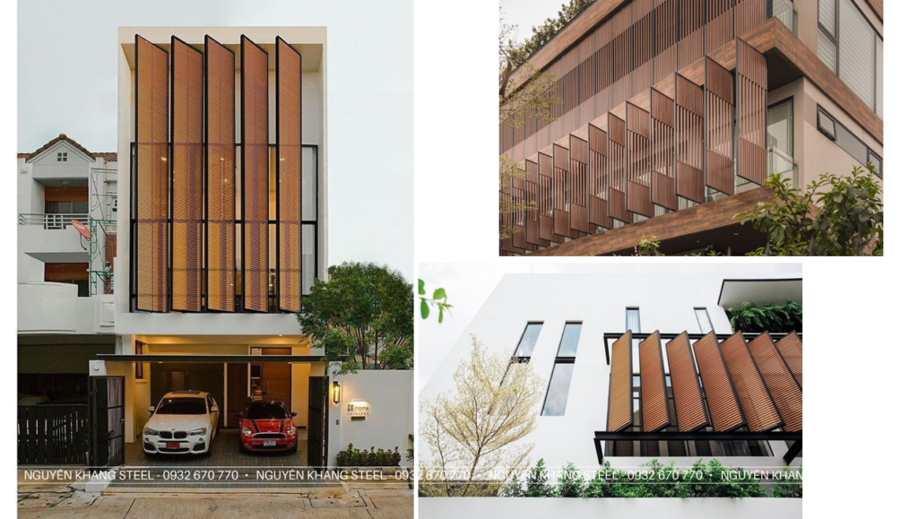 Lam Che Nắng Xi Măng Giả Gỗ Kiểu Dạng Xiên