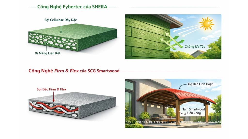 So Sánh Tấm Xi Măng Giả Gỗ SHERA vs SCG Smartwood 2026: Nên Chọn Loại Nào? So Sánh Tấm Xi Măng Giả Gỗ SHERA vs SCG