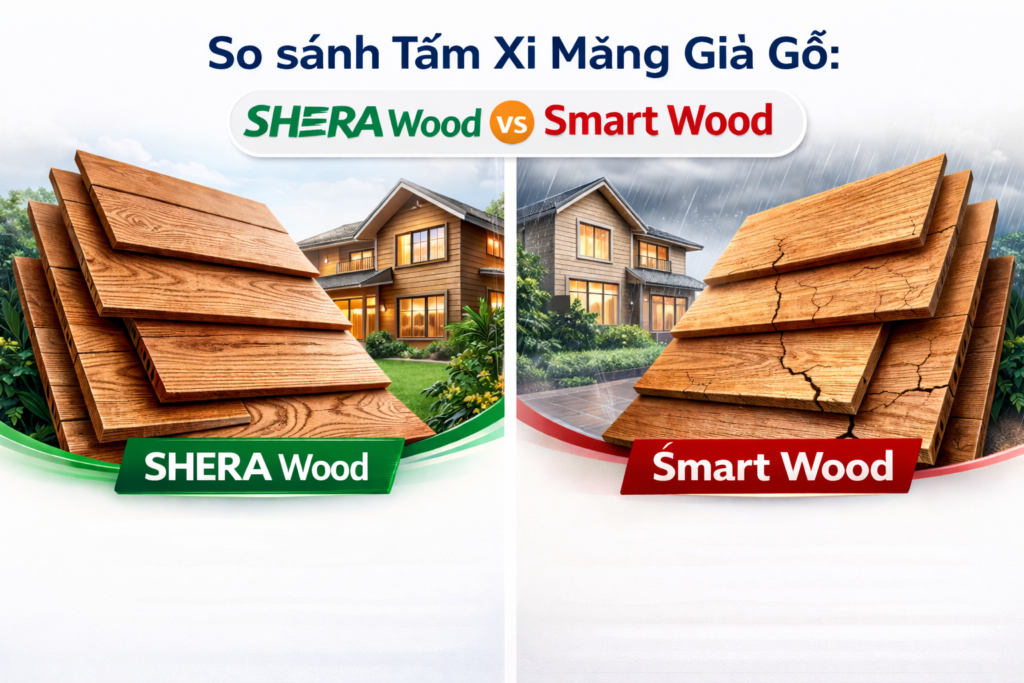 So Sánh Tấm Xi Măng Giả Gỗ SHERA vs SCG