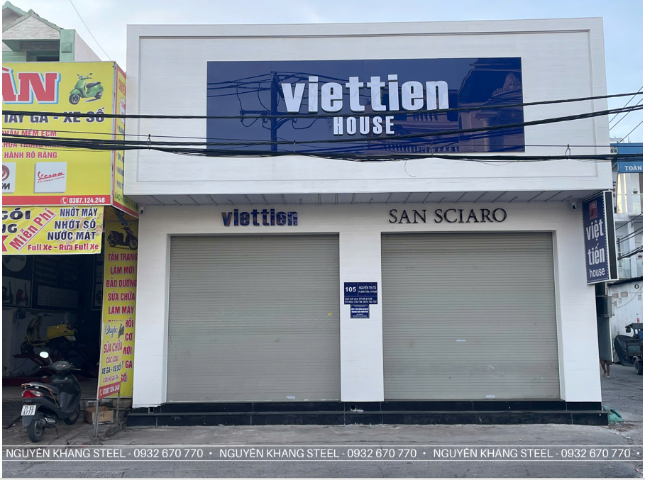 Ốp Mặt Tiền Bảng Hiệu Bằng Tấm Xi Măng Giả Gỗ