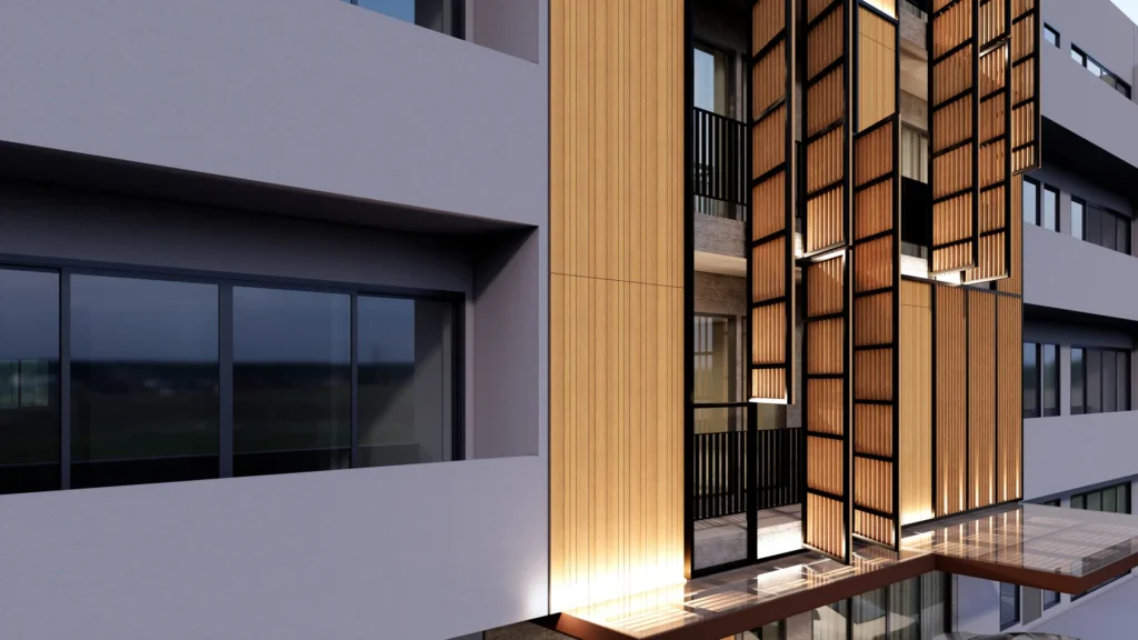 Ốp mặt dựng, mặt tiền xi măng giả gỗ