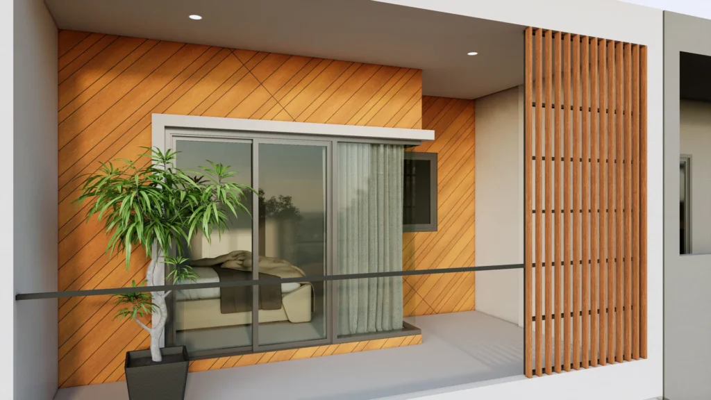 Ốp mặt dựng, mặt tiền xi măng giả gỗ