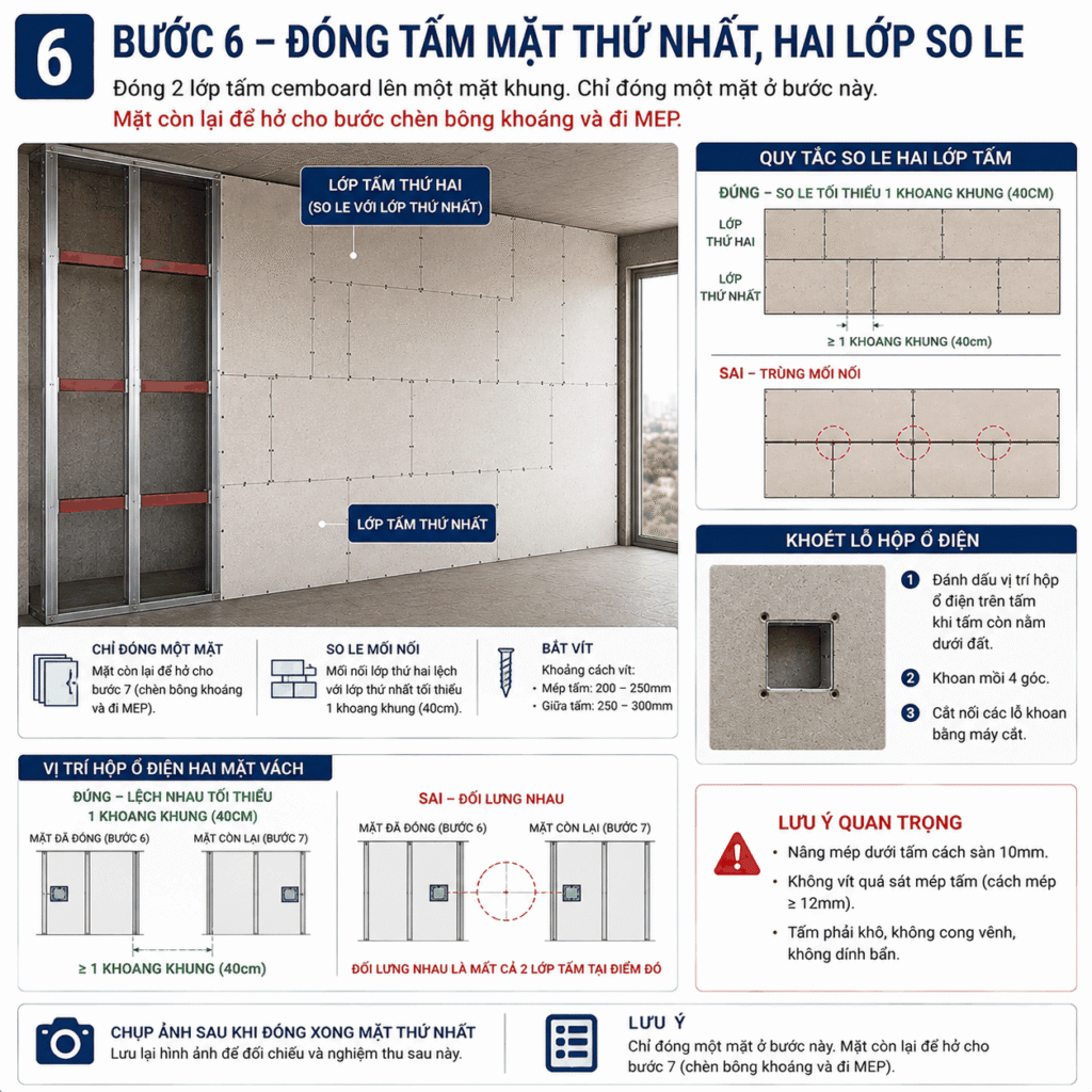 Thi Công Vách Ngăn Cemboard Chống Cháy