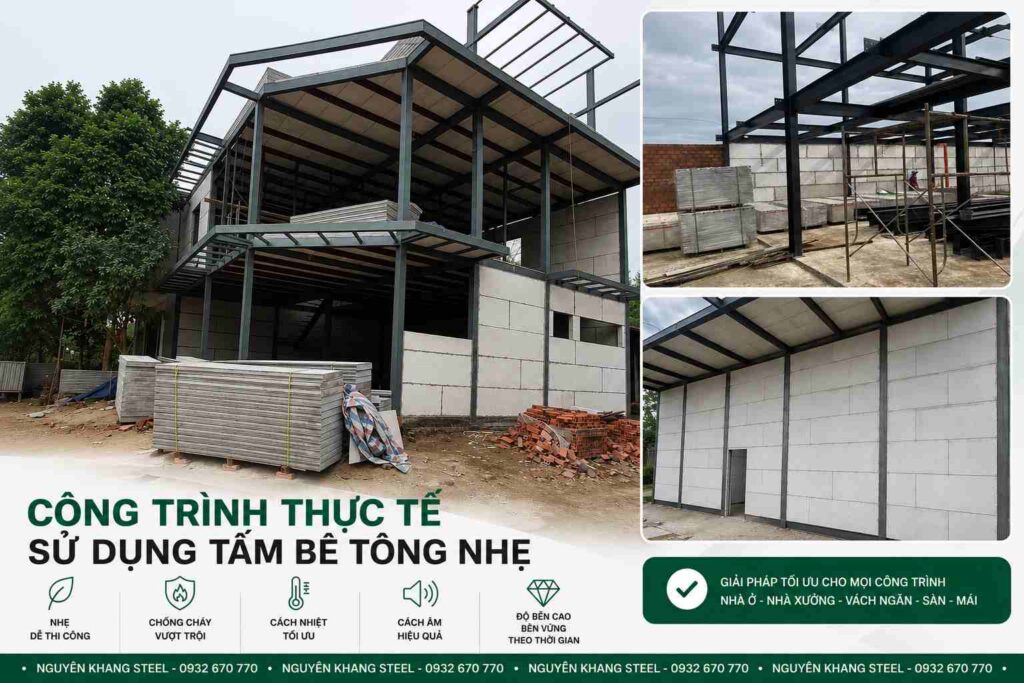 Công trình thực tế tấm bê tông nhẹ