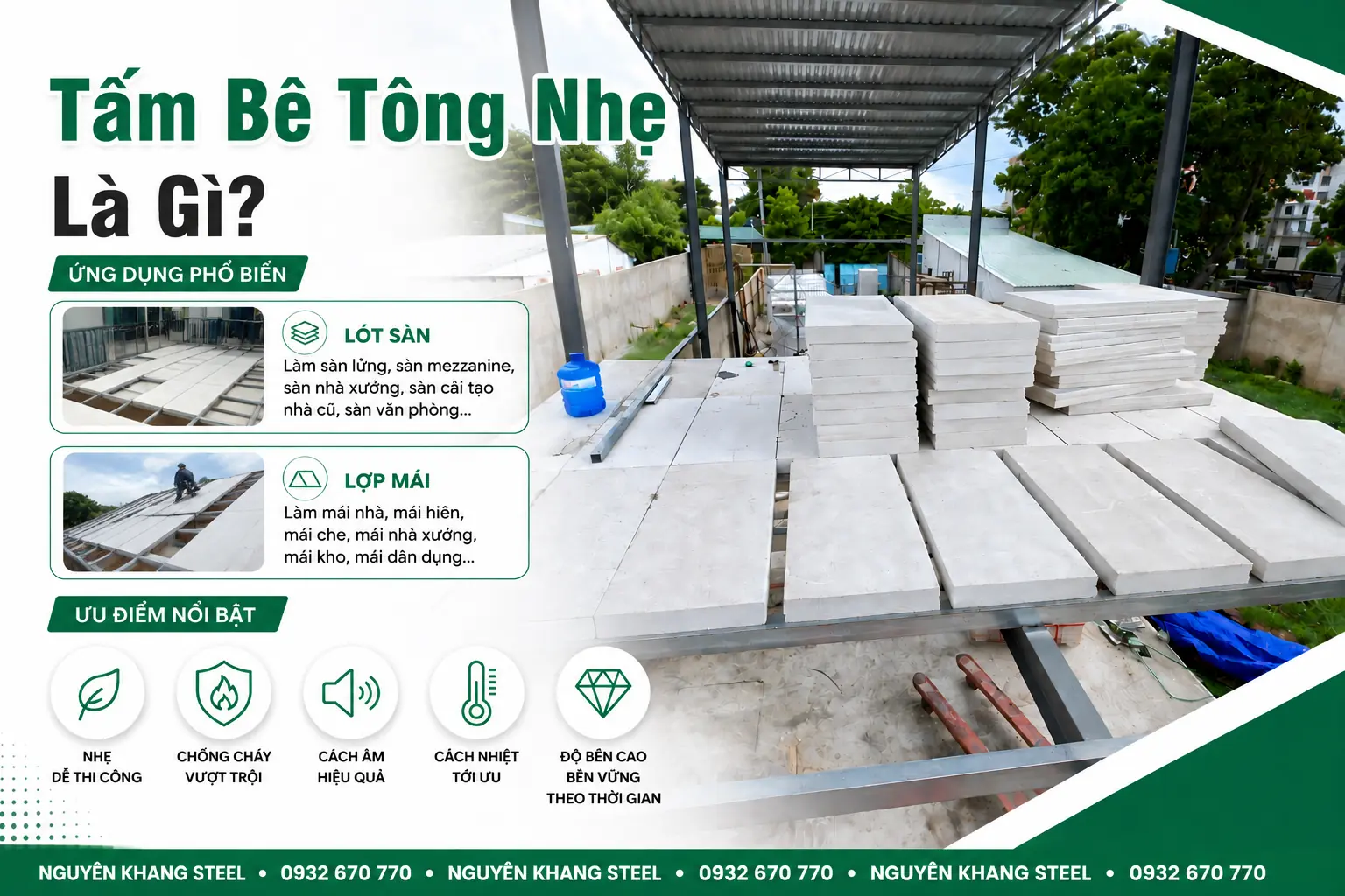 Bê Tông Nhẹ Là Gì? Giá Tấm Bê Tông Nhẹ Làm Sàn, Tường, Lợp Mái