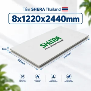 Tấm Cemboard 8mm SHERA Làm Vách Nhà Ngăn Tắm, Toilet
